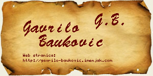 Gavrilo Bauković vizit kartica